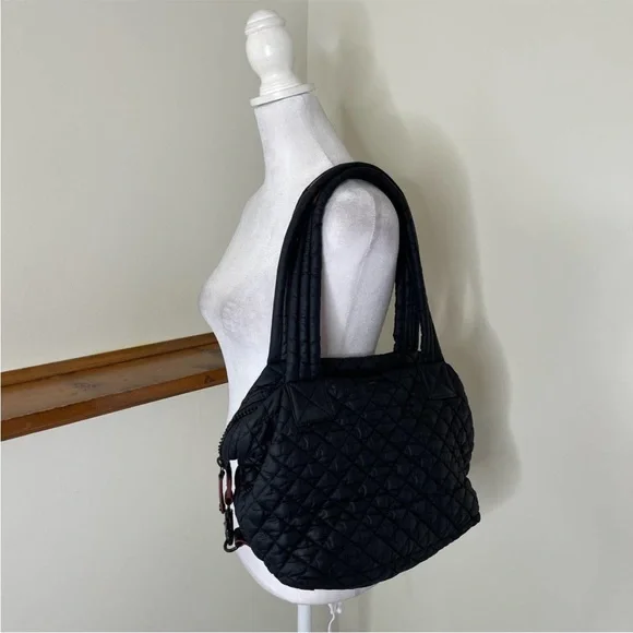 MZ Wallace Women's Black Quilted Medium Sutton Tote Bag, No Crossbody Strap - Picture 4 of 10